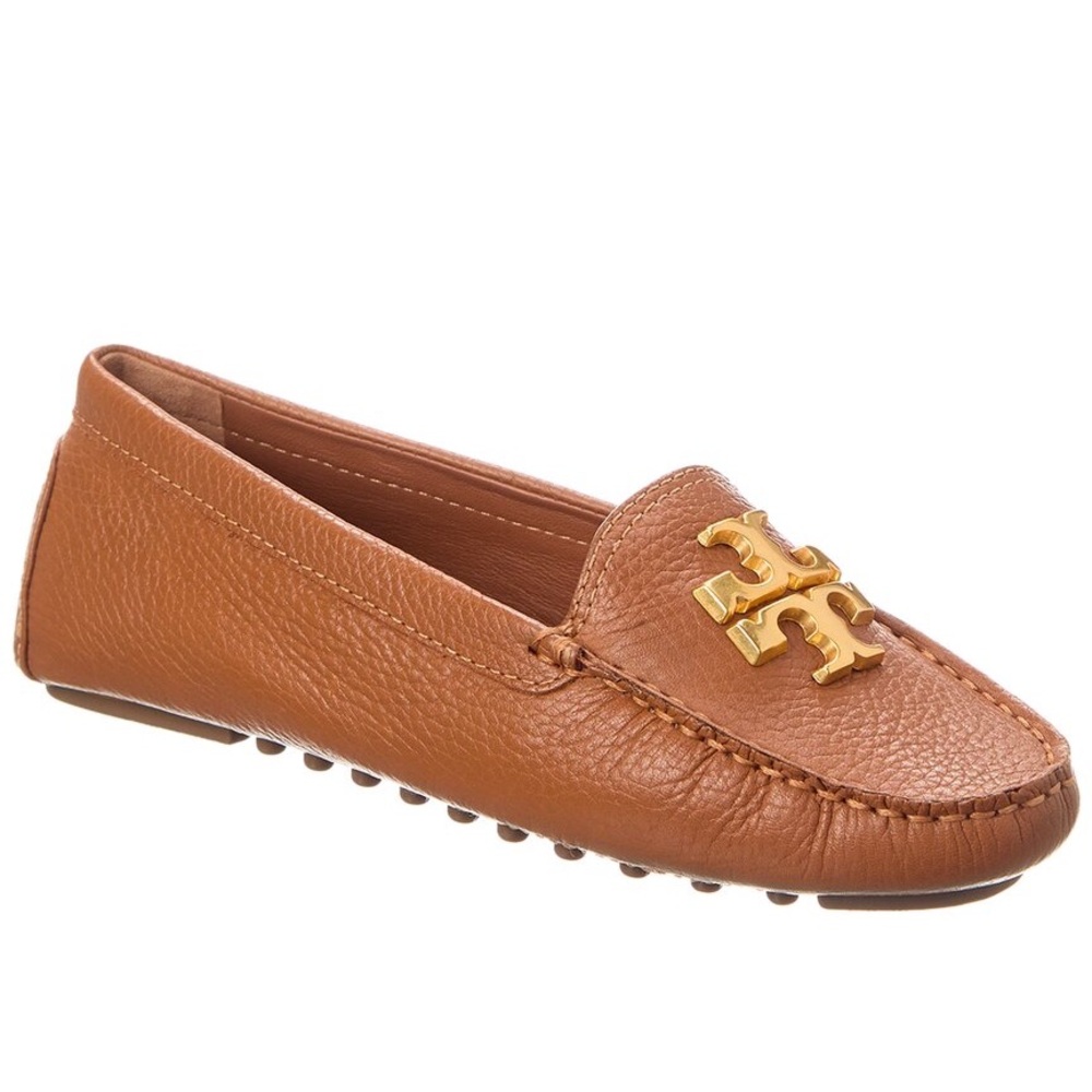 Tory Burch Royal Tan Everly Driver - Tumbled Leather Size 5